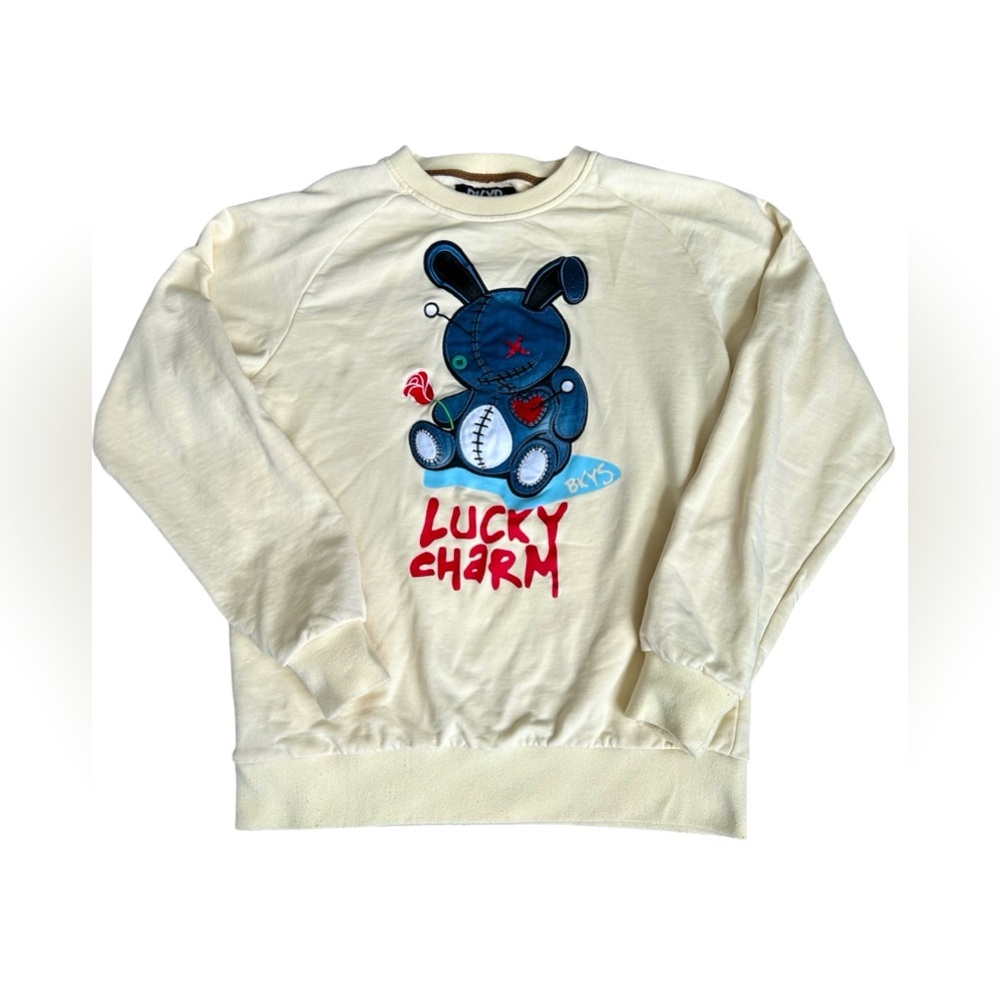 BKYS Lucky Charm cream colored crewneck sweatshirt size medium